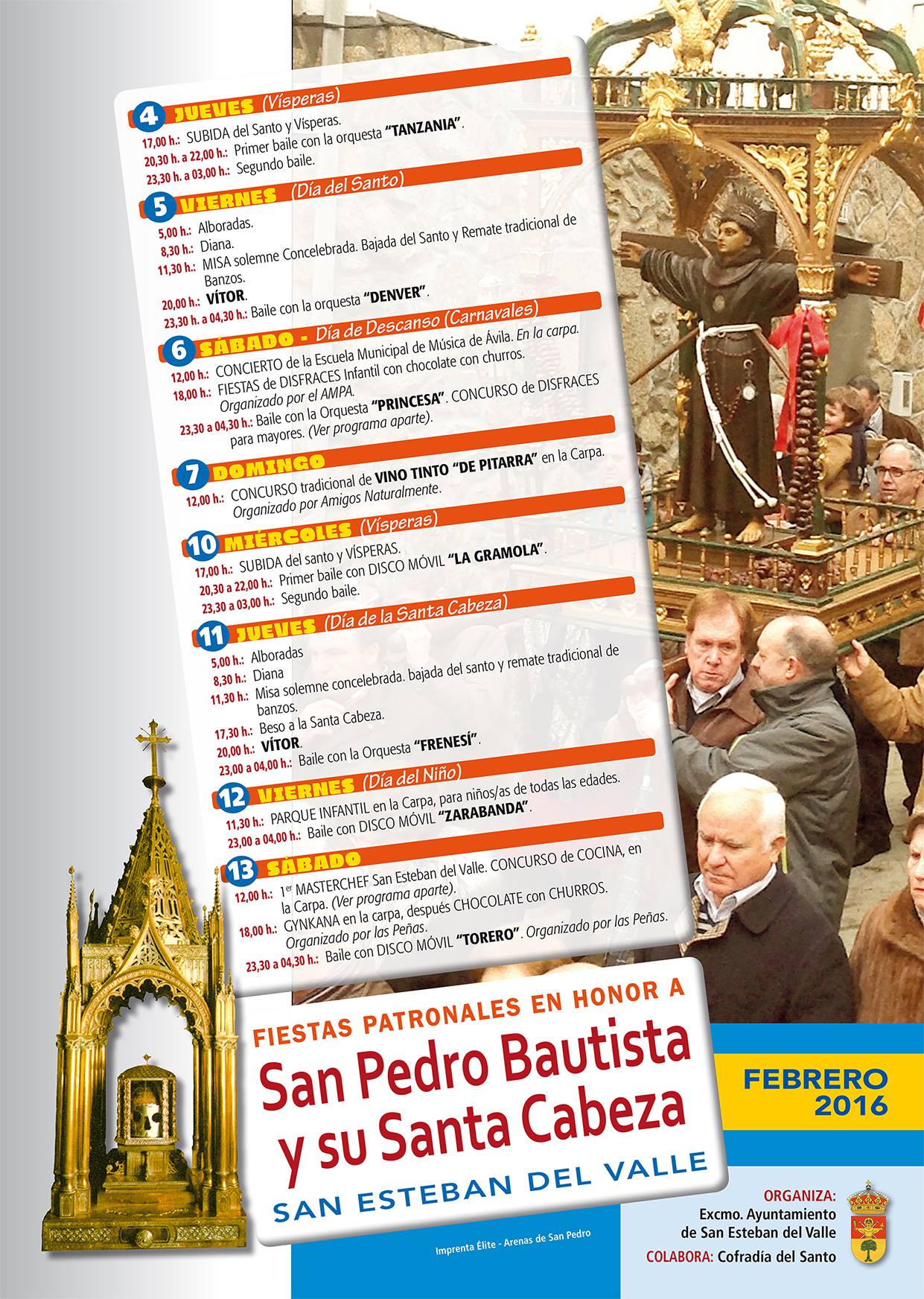 Fiestas patronales en honor a San Pedro Bautista (invierno) 2016 San Esteban del Valle